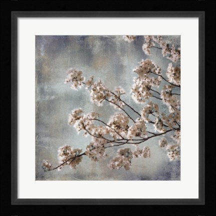 Framed Aqua Blossoms I Print