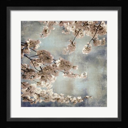 Framed Aqua Blossoms II Print