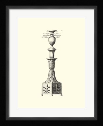 Framed B&amp;W Antique Candlestick III Print