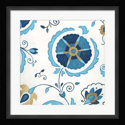 Framed Non-Embellished Gilded Indigo III Print