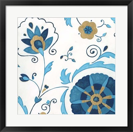 Framed Non-Embellished Gilded Indigo IV Print