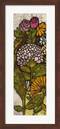 Framed Batik Flower Panel I Print