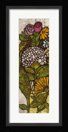 Framed Batik Flower Panel I Print