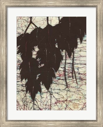 Framed Batik Hanging Leaves I Print