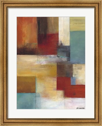 Framed Abstract Blue Print