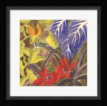 Framed Tropical Monotype I Print