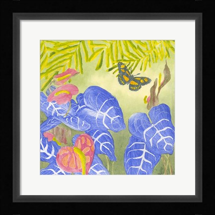 Framed Tropical Monotype III Print
