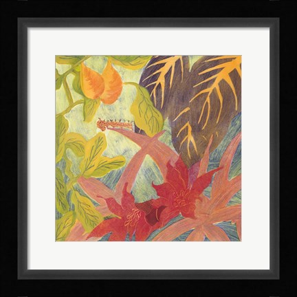 Framed Tropical Monotype IV Print