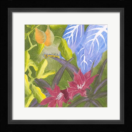 Framed Tropical Monotype V Print