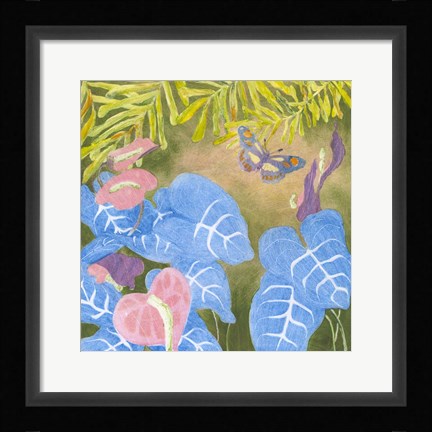 Framed Tropical Monotype VI Print
