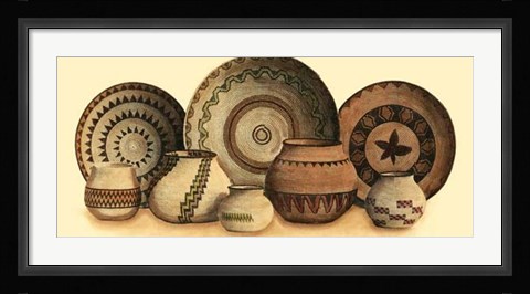 Framed Hand Woven Baskets V Print