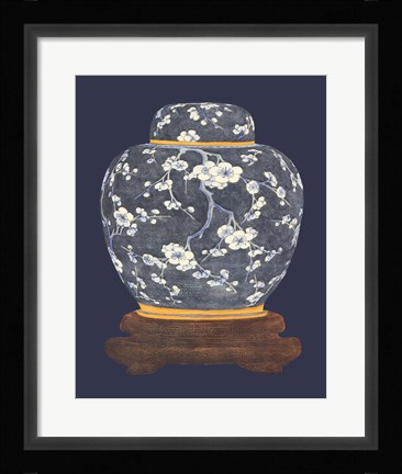 Framed Blue &amp; White Ginger Jar I Print