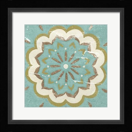 Framed Rustic Tiles I Print