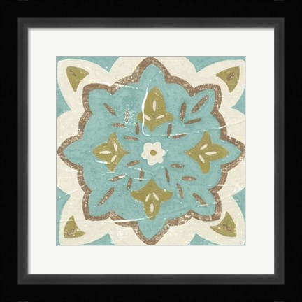 Framed Rustic Tiles II Print
