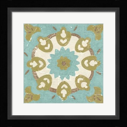 Framed Rustic Tiles III Print
