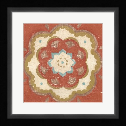 Framed Rustic Tiles VI Print