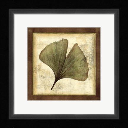 Framed Rustic Leaves IV - No Crackle Print