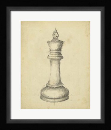 Framed Antique Chess I Print