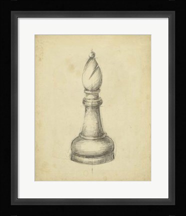 Framed Antique Chess II Print