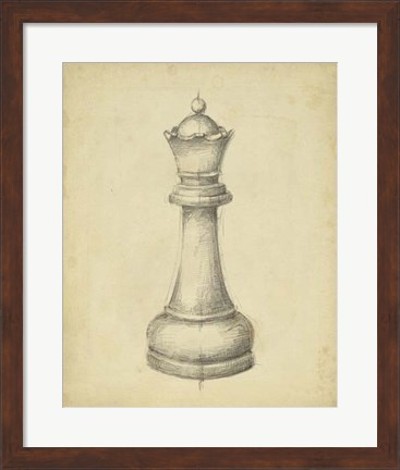 Framed Antique Chess III Print