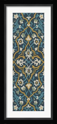 Framed Cobalt Tapestry I Print