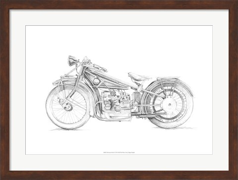 Framed Motorcycle Sketch I Print