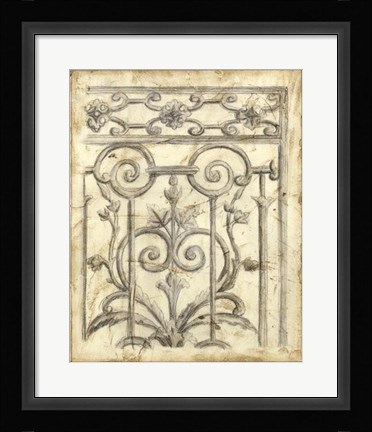 Framed Decorative Iron Sketch II Print
