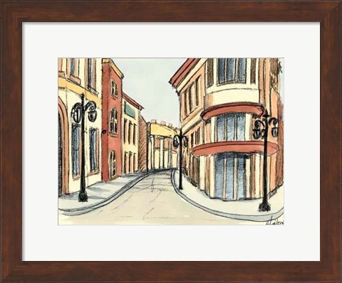 Framed Sketches of Downtown IV Print