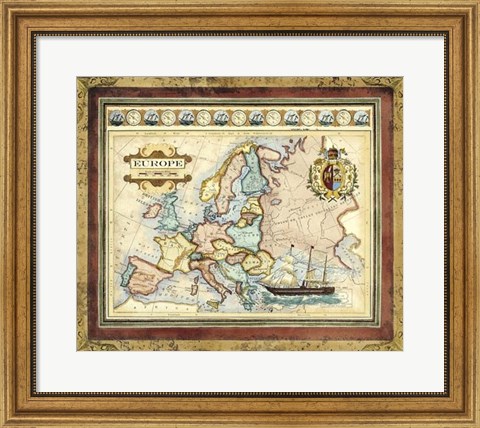 Framed Map of Europe Print