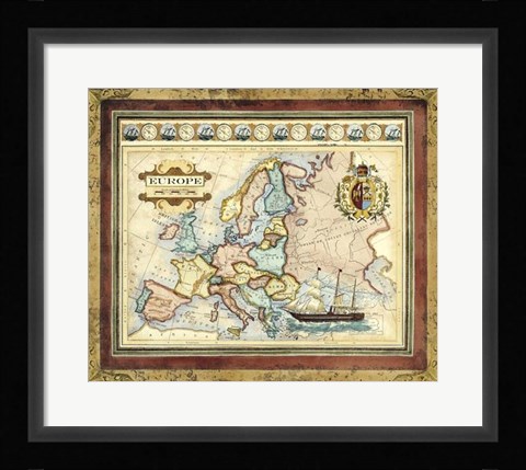 Framed Map of Europe Print