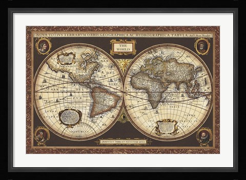 Framed Decorative World Map Print