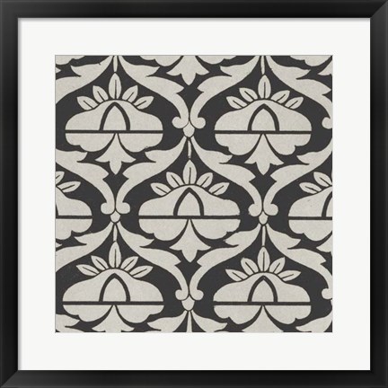 Framed Black &amp; Tan Tile II Print