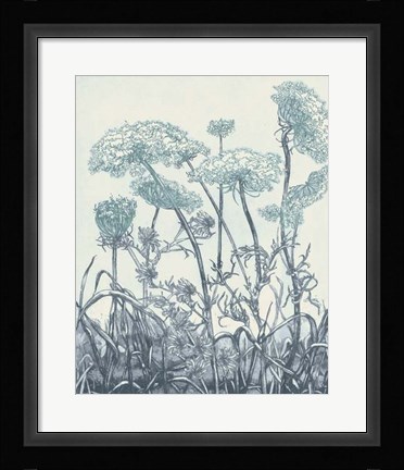 Framed Indigo Fields II Print