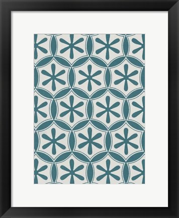 Framed Ornamental Pattern in Teal III Print