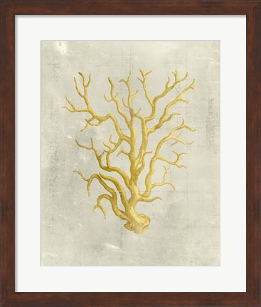 Framed Coral in Mustard Print