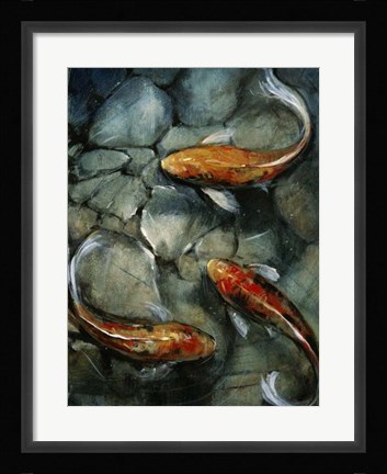 Framed Tres Koi I Print