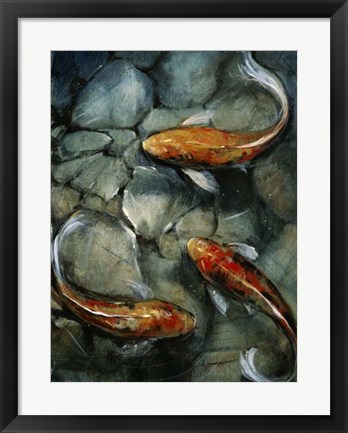 Framed Tres Koi I Print
