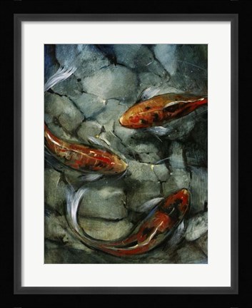 Framed Tres Koi II Print