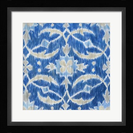 Framed Royal Ikat I Print
