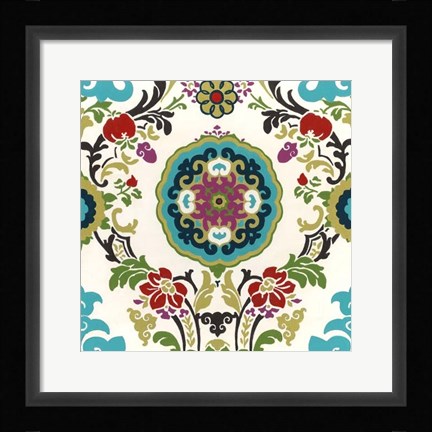 Framed Jewel-tone Damask IV Print