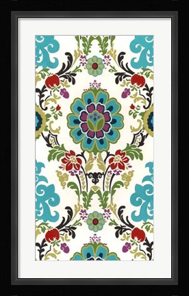 Framed Jewel-tone Damask VI Print