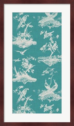 Framed Toile in Turquoise Print