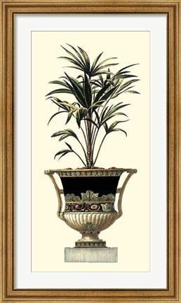 Framed Elegant Urn with Foliage I Print