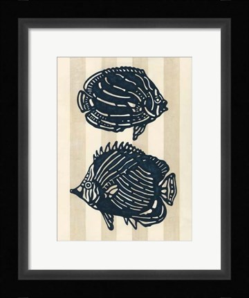Framed Sea Life Silhouette III Print
