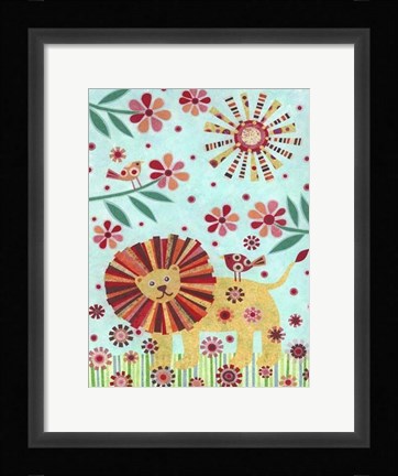 Framed Lion and Birds Print