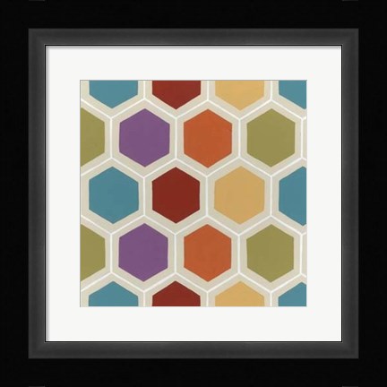 Framed Retro Pattern I Print