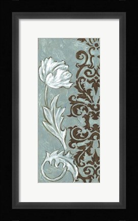 Framed Floral and Damask I Print