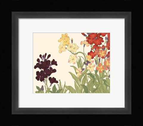 Framed Small Japanese Flower Garden I Print