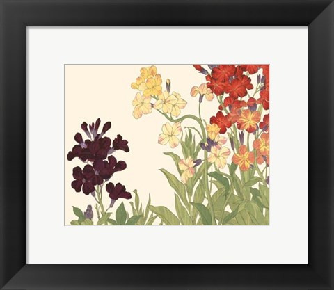 Framed Small Japanese Flower Garden I Print