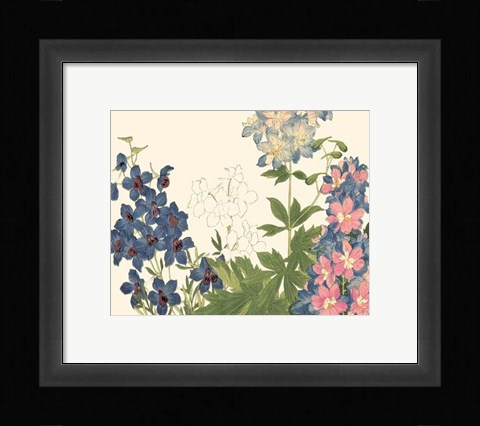 Framed Small Japanese Flower Garden III Print